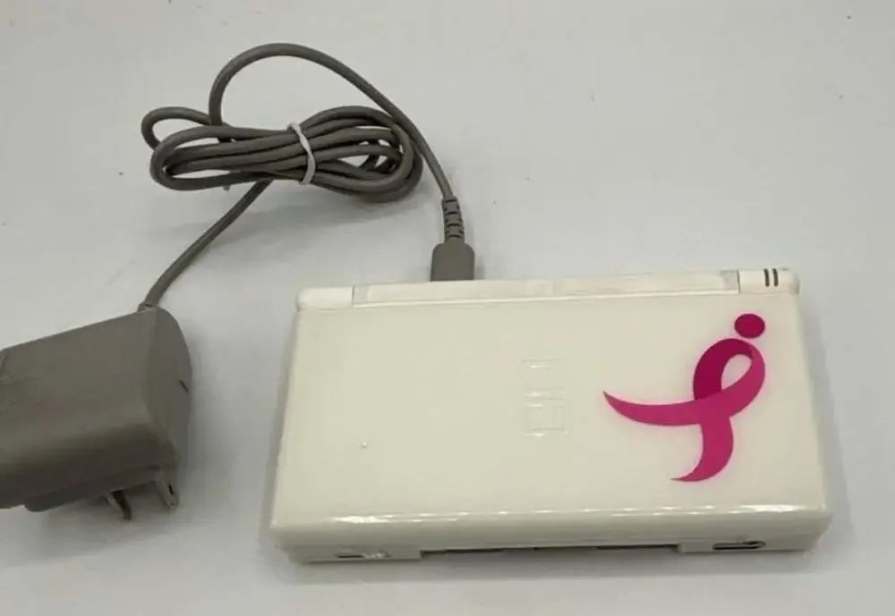 Nintendo DS Lite Polar White Handheld Console with Charger, Case, and 6 Games